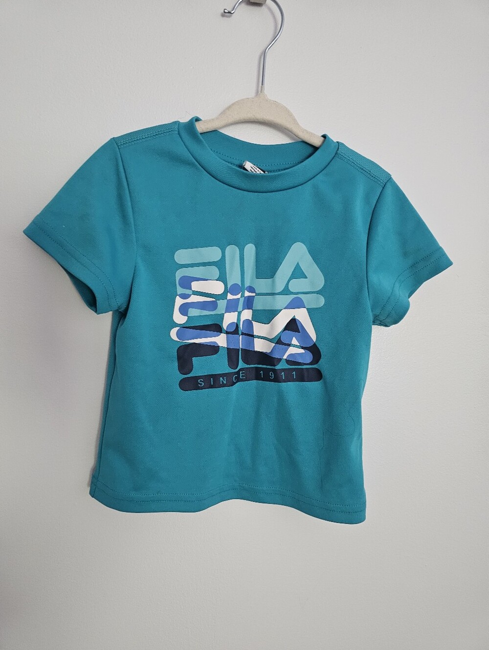 🧸4/20$ Fila Kids Teal Graphic T-Shirt Size 2T Athletic Sport Girl